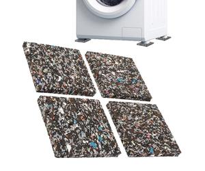 ECENCE 4 Pièces Tapis Anti-Vibration pour Lave-Linge, Sèche-Linge | 10x10x1cm Noir Amortisseurs Silencieux, Fabriqué en Allemagne