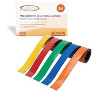 ECENCE 5 Étiquettes magnétiques inscriptibles sur rouleau 100x2cm | Rouleaux Bande magnétiques inscriptibles, réutilisables pour la maison, le bureau, la cuisine