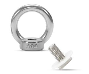 ECENCE 8 Pieces Ecrous à Œil avec 8 Pieces Vis à Tête Marteau M6 de Acier Inoxydable (304) Support pour Serre, D'écrous à Anneau, Vis à Marteau