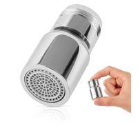 ECENCE Aérateur de Robinet chrome pivotant à 360°, Mousseur Robinet, Embout robinet Cuisine, Régulateur de jet pour cuisine et salle de bain, filetage M24