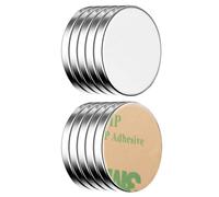 ECENCE Aimants en néodyme 10 Aimants frigo circulaires adhésifs - 22x2mm - Revêtement haut de gamme NiCuNi, Aimant puissant autocollant, petit aimant