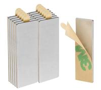 ECENCE Aimants en néodyme 12 Aimants frigo square auto-adhésifs - 30x10x1mm - Revêtement haut de gamme NiCuNi. Aimant puissant autocollant, petit aimant