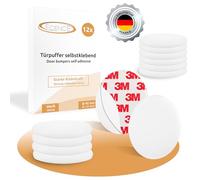 ECENCE Butée de Porte Adhésive, Butée de Poignée de Porte Murale 12 Pièces, Mur Protecteurs Poignée de Porte 40mm, Blanc bute port