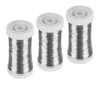 ECENCE Fil de Fer Fleuriste 3 Rouleaux 100m - Ø0,35mm, Fil de Myrte recuit en fer de couleur Argent Fil de bricolage, Fil de fer souple loisir creatif