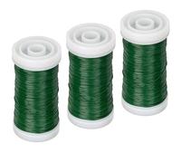 ECENCE Fil de Fer Fleuriste 3 Rouleaux 100m - Ø0,35mm, Fil de Myrte recuit en fer de couleur Vert Fil de bricolage, Fil de fer souple loisir creatif