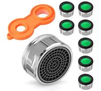 ECENCE Mousseur Robinet Cuisine M24-8 Pièces - Aérateur de Robinet - Filtre Robinet - Économiseurs d'Eau en cuivre avec filtre en ABS et joint en caoutchouc - clé de montage incluse