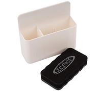 ECENCE Porte-stylo magnétique, porte-marqueur pour tableau blanc composé de 2 compartiments avec éponge pour tableau blanc idéal pour réfrigérateur, casier et toutes les surfaces magnétiques