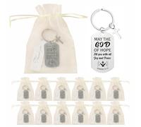 ECEOCC Lot de 12 porte-clés inspirants gravés avec May the God of Hope Fill You with All Joy and Peace, cadeau réconfortant pour amis et collègues de travail