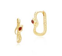 Ecfew ™ Cornaline Serpent Boucle Boucles D'Oreilles en Or Plaqué Argent Sterling