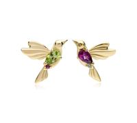 Ecfew ™ 'The Creator' Mélangées Péridot & Rhodolite Colibri Boucles D'Oreilles