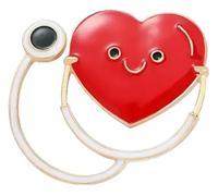 ECG Épinglette Médicale Battement de Cœur Stéthoscope Broche Médecins Sœurs Bijoux, Klein, Métal non précieux