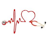 ECG Épinglette Médicale Battement de Cœur Stéthoscope Broche Médecins Sœurs Bijoux, Klein, Métal non précieux