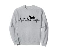 ECG Heartbeat Akita Inu Ken Pulse Chien Japonais Sweatshirt