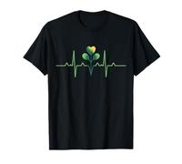 ECG Heartbeat Plant Growth Nature Love Eco Minimalist T-Shirt