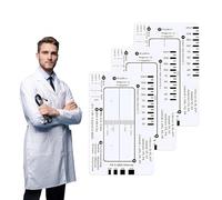 ECG Lot de 3 règles transparentes à 7 étapes pour cartes ECG et cartes ECG, outil d'évaluation portable pour étudiants, ambulanciers, infirmières et médecins