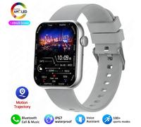 ECG + PPG montres étanches femmes HD Bluetooth appel Smartwatch hommes Support 120 sport femmes touches rotatives montre intelligente 1.81 pouces + boîte Silver silicone band