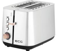 ECG ST 2767 Timber | Grille-pain | 2 compartiments pour toasts | 7 niveaux d'intensité | Rangement du cordon | Acier inoxydable | Argent |