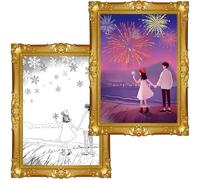 ECGER Décoration Murale de la Saint-Valentin - Tableau 3D à Images Changeantes, où l'Amour Passe de la Quiétude Hivernale au Renouveau Printanier. Idéal pour Décorer votre Fête et Votre Intérieur