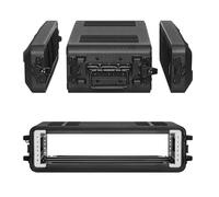 ECGOIOE 2U Rack Case Shallow 30,5 cm Profondeur, 48,3 cm Rackmount Flight Cases Étanche Anti-poussière 2 Space Shock Mount Rack avec Compartiments pour Microphone