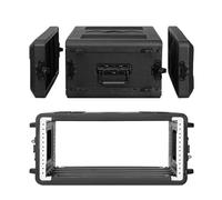 ECGOIOE 4U Rack Case Shallow 43,2 cm Profondeur, 48,3 cm Rackmount Flight Cases Étanche Anti-poussière 6 Space Shock Mount Racks with Microphone Compartiments