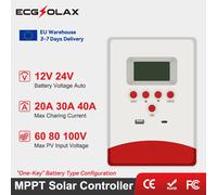 ECGSOLAX 20A 30A 40A MPPT contrôleur de Charge solaire 12V 24V régulateur de panneau de batterie solaire automatique contrôleur de Charge PV 60V 80V 100V