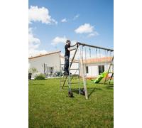Echafaudage aluminium jardin avec roue HAILO hauteur de travail 3 m