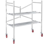 Échafaudage avec roues verrouillables, tour roulante pliable, plate-forme d'échafaudage mobile en acier, charge de 226,8 kg (taille : H : 135 cm)