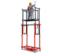 Échafaudage électrique pour travaux de finition intérieure, portable et | Cadre pliable avec 4 roulettes et plateforme antidérapante pour un rangement sûr et efficace