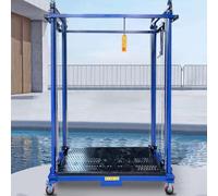 Échafaudage Élévateur Électrique Mobile Pliable Multifonctionnel Échafaudage Mobile Télécommande Plate-Forme d'escalade Télescopique pour Décoration De La Maison,Bleu,2M