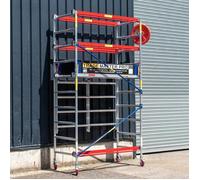 Échafaudage en aluminium Trade Master Pro® | Hauteur réglable | Base pliable | 230 kg | Certifié EN1004 | 4 m