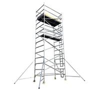Échafaudage industriel en aluminium Double Largeur (1.45 m) x 2.5 m de long x 3.7 m Hauteur de travail