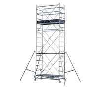 Échafaudage léger en acier, modèle EN1004, robuste, facile à monter, idéal pour les travaux en hauteur et les projets de construction.