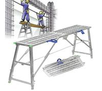 échafaudage, Plateforme de travail polyvalente, échafaudage, tour, échelle, tabouret, banc for rénovation, lavage véhicules, travaux d'entretien, 200 cm(140cm)