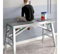 Échafaudage Pliable et Portable, capacité de 800 kg, Hauteur réglable sur 5 Niveaux, Acier au Carbone, 200 cm / 6,5 pi (140cm/4.5ft)