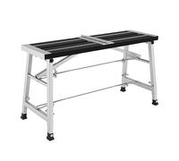 Échafaudage pliable portable avec pieds de nivellement réglables, plate-forme de travail stable pour terrain inégal, parfait pour la construction et l'entretien du jardin