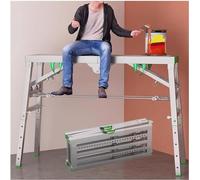 Échafaudage Pliant en Aluminium, Plateforme de Travail Portable, 5 réglages de Hauteur, pour la réparation et la Construction à Domicile (B 180 × 40 cm)