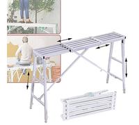Échafaudage Pliant Portable de 40 cm de Largeur, Longueur et Hauteur réglables, échelle d'ingénierie, échafaudage de soudage en Acier galvanisé pour la décoration, Le Nettoyage, la