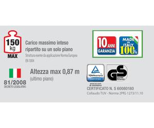 Echafaudage pliant roulant FACAL PIEGO 2,80 m - PIEGO