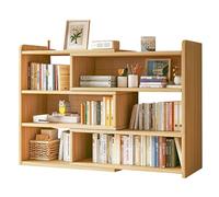 Échafaudage Positif pour Organisateur D'Écritoires Réglable pour La Maison Et Le Bureau, Bibliothèque D'Écritures Multi-Usages avec Conception du Piano du Bureau Et (Wood-(60-110)*17 * 80Cm)