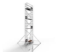 Échafaudage professionnel : Altec AluKlik® 2.0 1000, hauteur de travail 10 m | TÜV | Fabriqué en Allemagne | Avec roulettes Ø 150 mm | Échafaudage roulant en aluminium, échafaudage pliable,