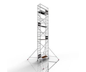 Échafaudage professionnel : Altec AluKlik® 2.0 1000, hauteur de travail 10 m | TÜV | Fabriqué en Allemagne | Avec roulettes Ø 150 mm | Échafaudage roulant en aluminium, échafaudage pliable,