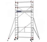 Échafaudage roulant aluminium AL 165 version base pliante - Hauteur de travail : 4,80 m - DUARIB - 613353