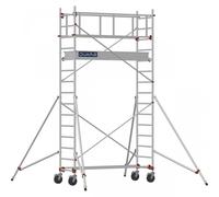 Échafaudage roulant aluminium AL 205 version base pliante - Hauteur de travail : 4,90 m - DUARIB - 613723