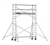 Échafaudage roulant aluminium AL 255 version standard - Hauteur de travail : 4,90 m - DUARIB - 613813
