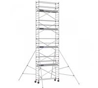 Échafaudage roulant aluminium AL 255 version standard - Hauteur de travail : 9,90 m - DUARIB - 613818