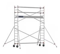 Échafaudage roulant aluminium AL 300 version standard - Hauteur de travail : 4,90 m - DUARIB - 613913