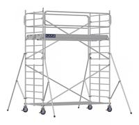 Échafaudage roulant aluminium DOCKER 150 version garde-corps EXMDS - Hauteur de travail : 4,90 m - DUARIB - 7230032