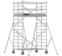 Échafaudage roulant aluminium DOCKER 150 version lisses - Hauteur de travail : 4,90 m - DUARIB - 7220030