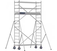 Échafaudage roulant aluminium DOCKER 85 version lisses - Hauteur de travail : 4,90 m - DUARIB - 7120030