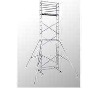 Hailo Échafaudage roulant aluminium HobbyStep H7 – Hauteur max 6,5 m – Fabrication française